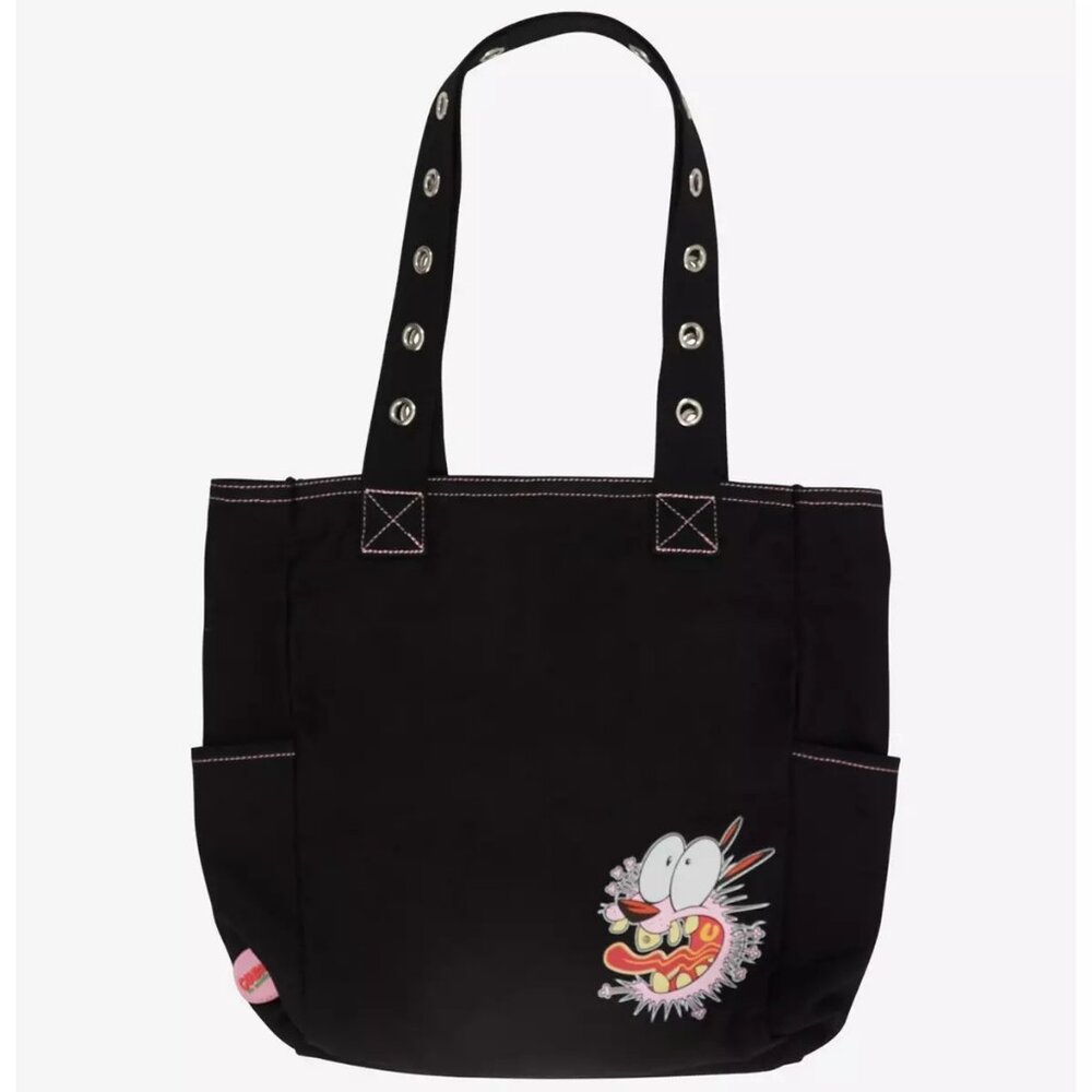 Courage The Cowardly Dog Tote Bag featuring accented charm and Grommets *NWT* - Picture 2 of 4